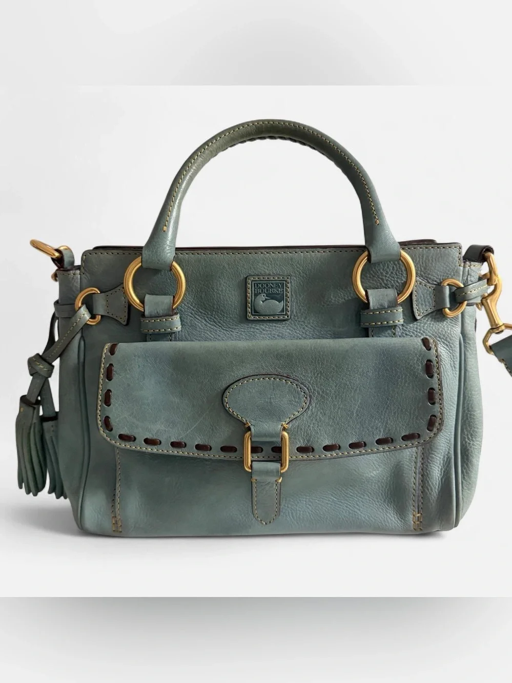 Dooney & Bourke Baby Blue Fluorentine Leather Satchel